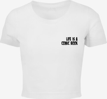 Merchcode Shirt 'Book Comic' in Wit: voorkant