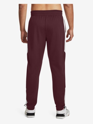 UNDER ARMOUR Tapered Sportbroek 'Tricot Fashion' in Rood