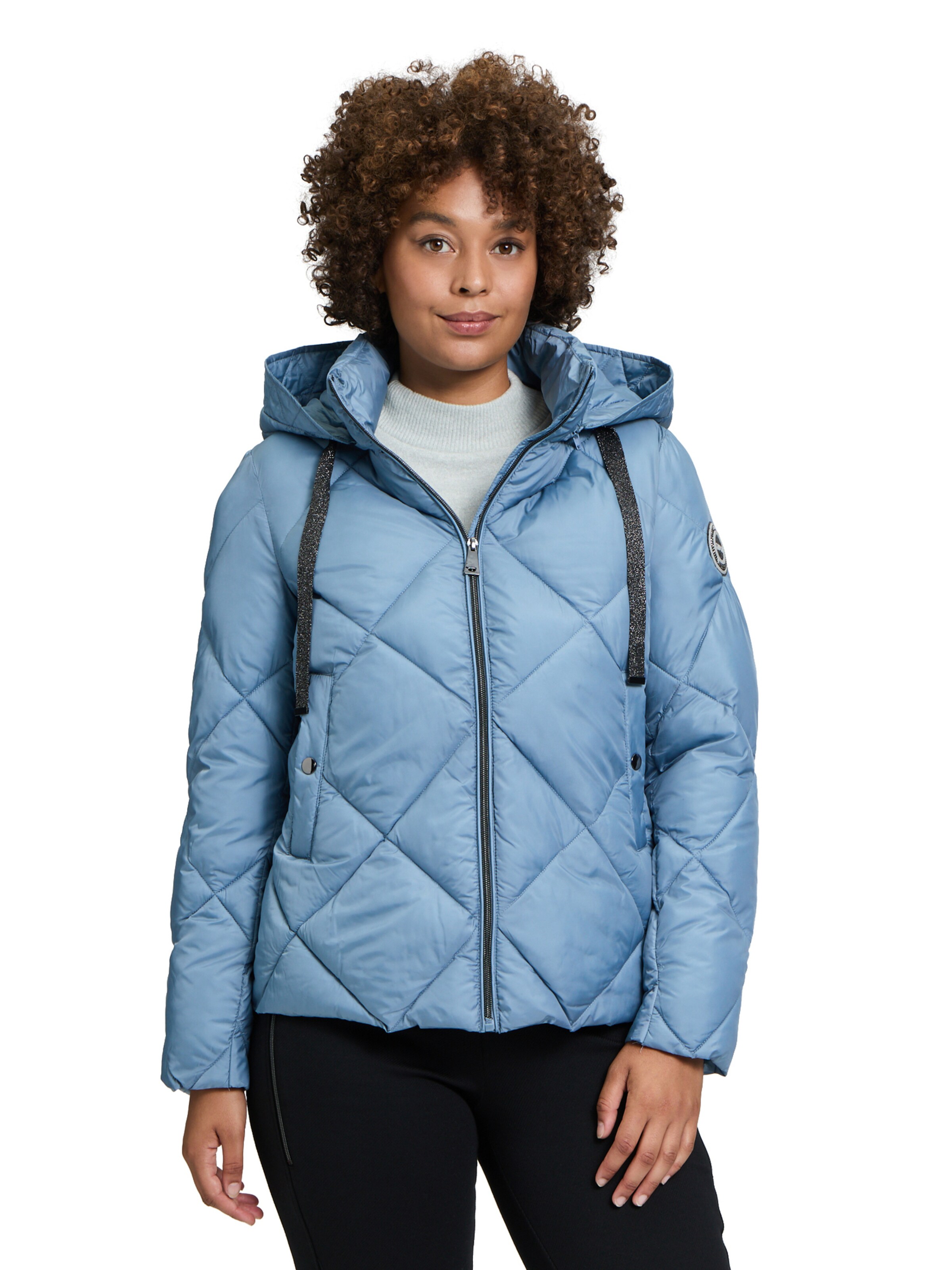 Cartoon Winterjas in Blauw: voorkant