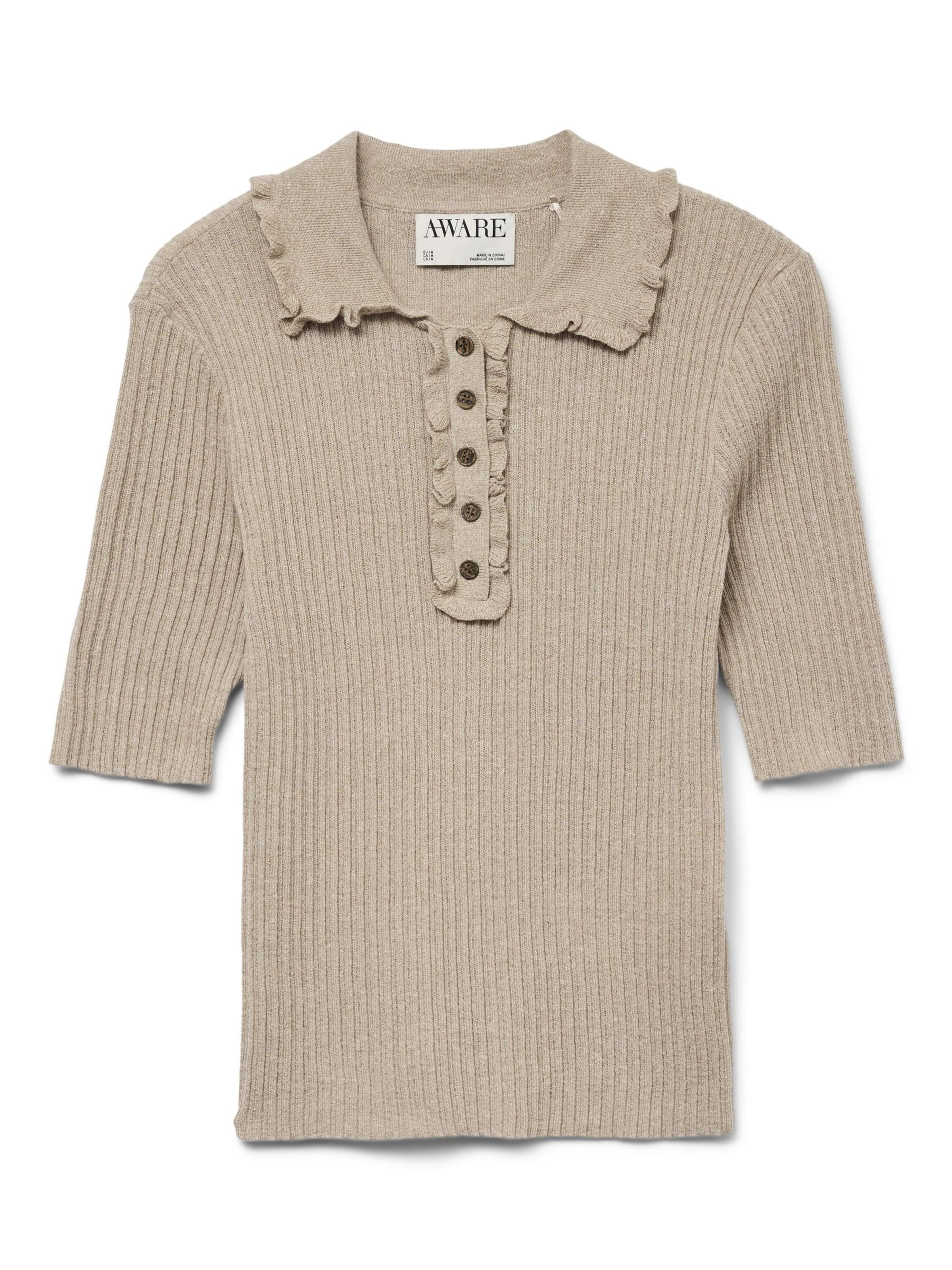 Aware Top 'AWShirli' in Beige: voorkant