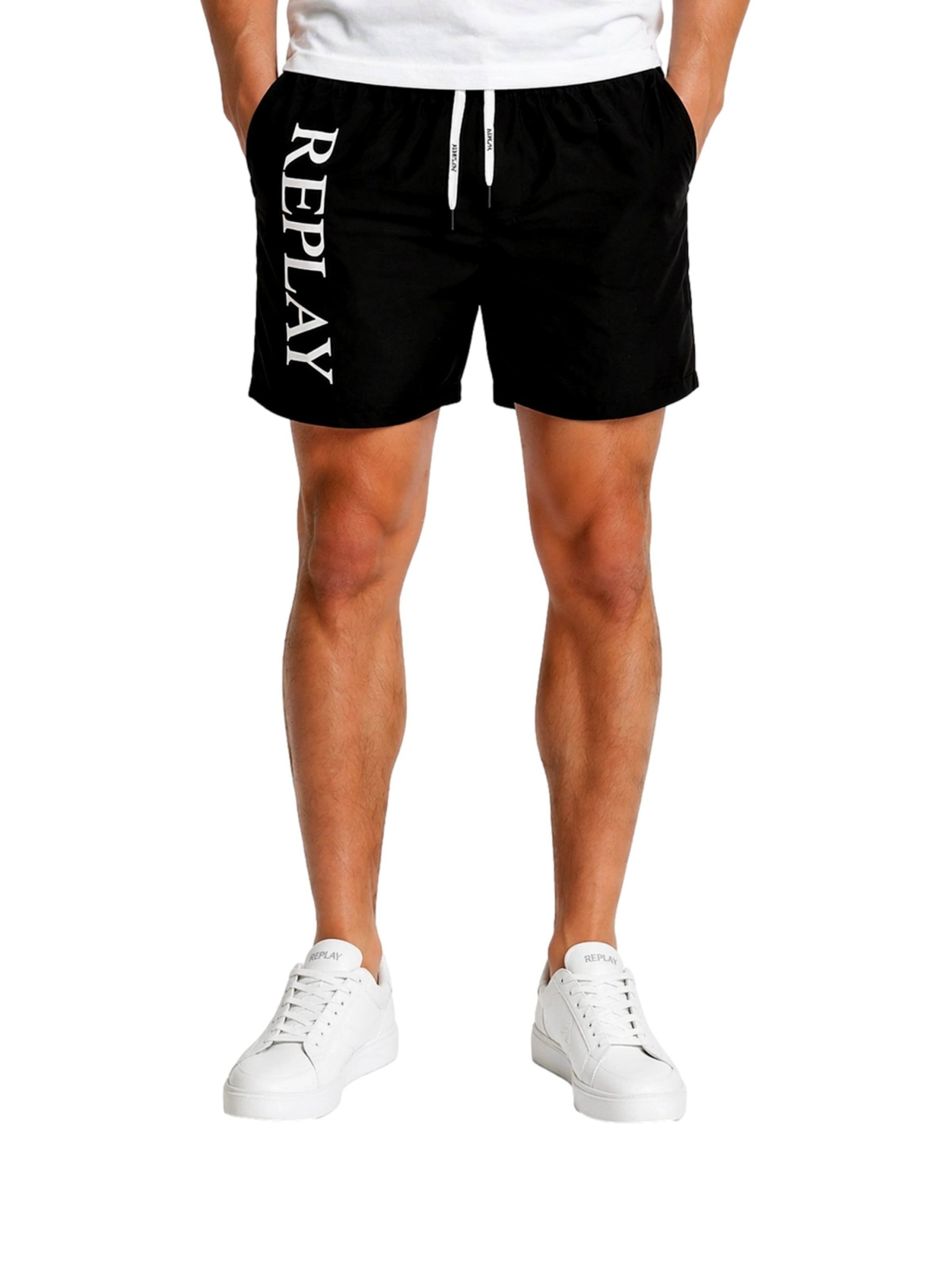 REPLAY Badshorts i svart: framsida