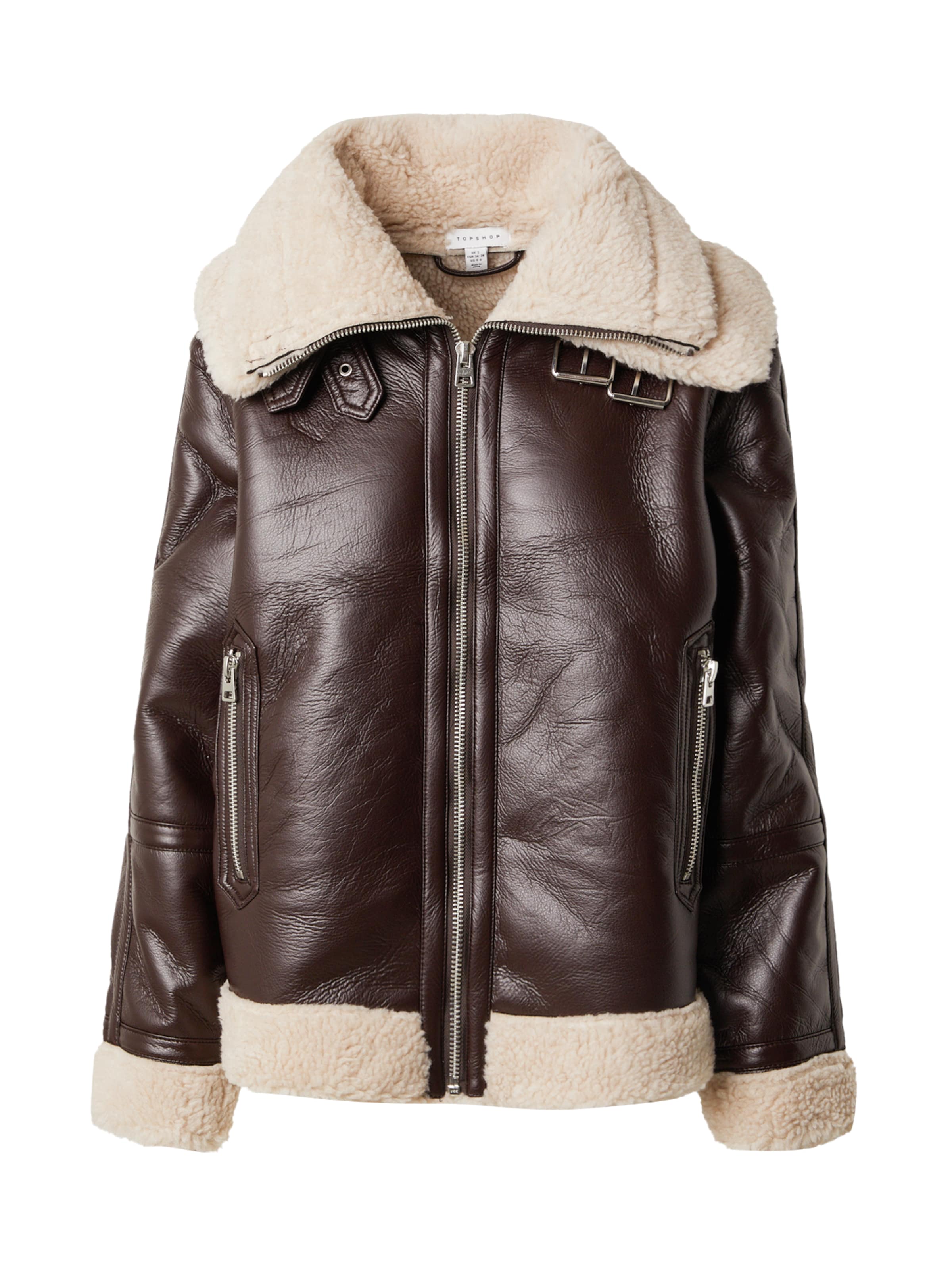 TOPSHOP Tussenjas in Bruin: voorkant