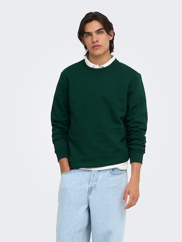 Only & Sons Sweatshirt 'ONSConnor' in Groen: voorkant