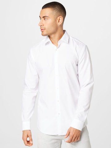 HUGO Red Slim fit Button Up Shirt 'Jenno' in White: front