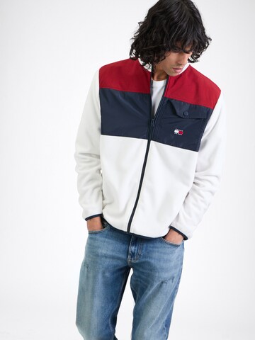 Tommy Jeans Fleece Jacket in White: front