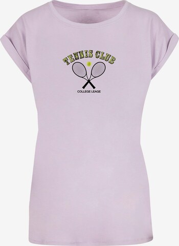 Maglietta 'Tennis Club' di Merchcode in lilla: frontale