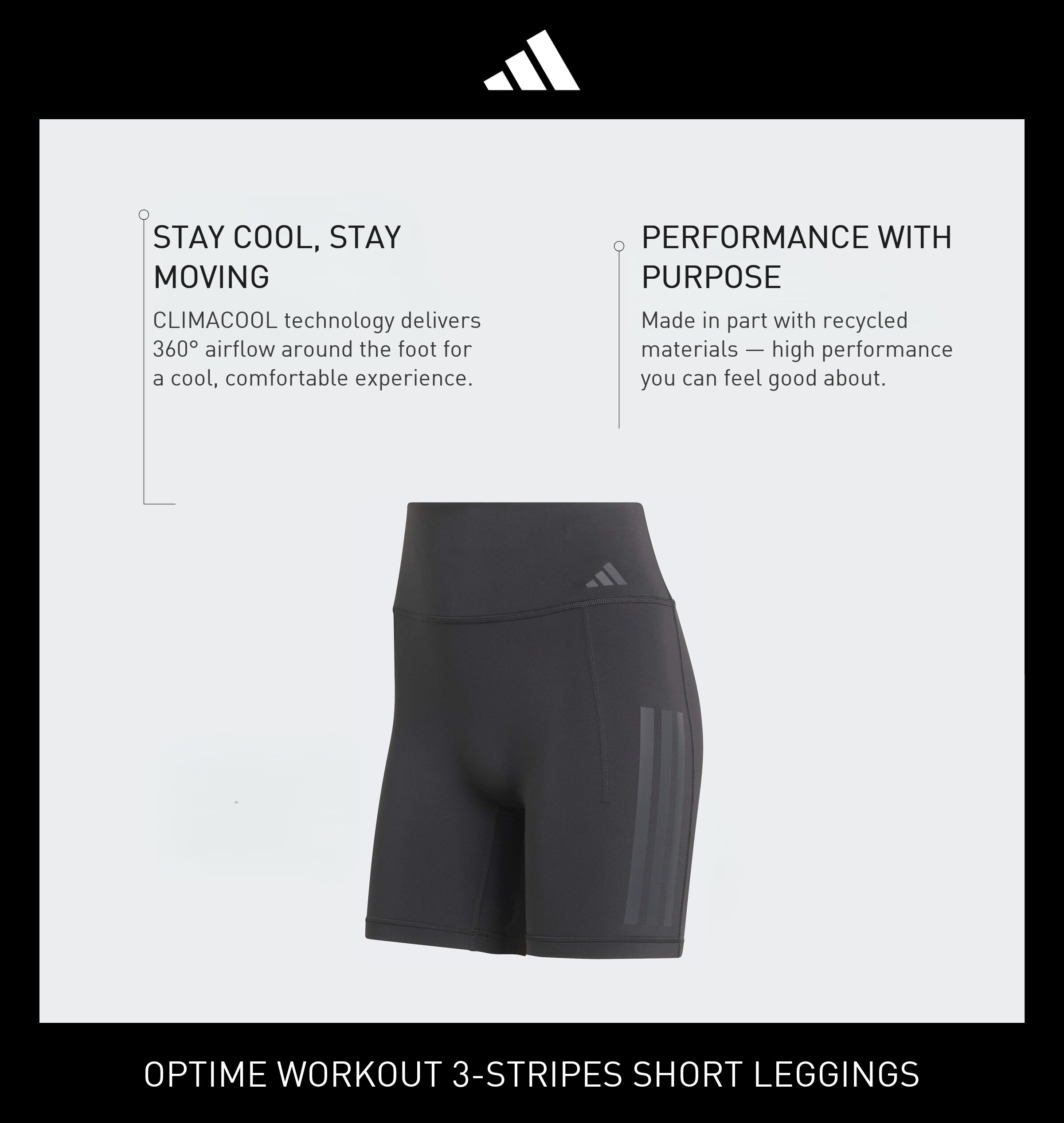 juoda ADIDAS PERFORMANCE Siauras Sportinės kelnės 'OPT'