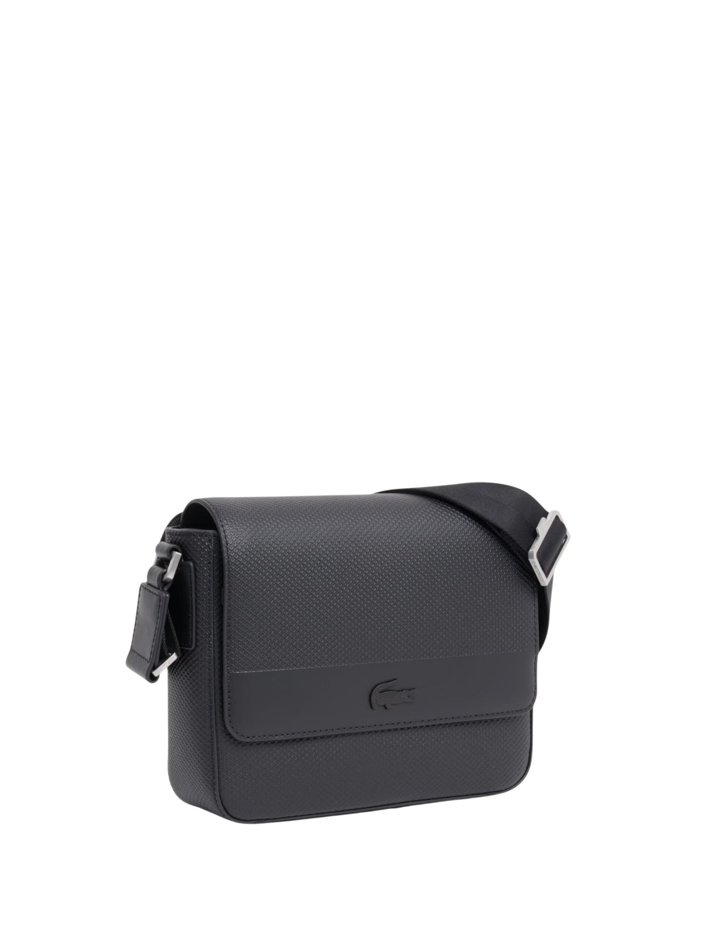 LACOSTE Crossbody bag 'Lacoste Sacoches messenger Chantaco cuir Noir' in Black