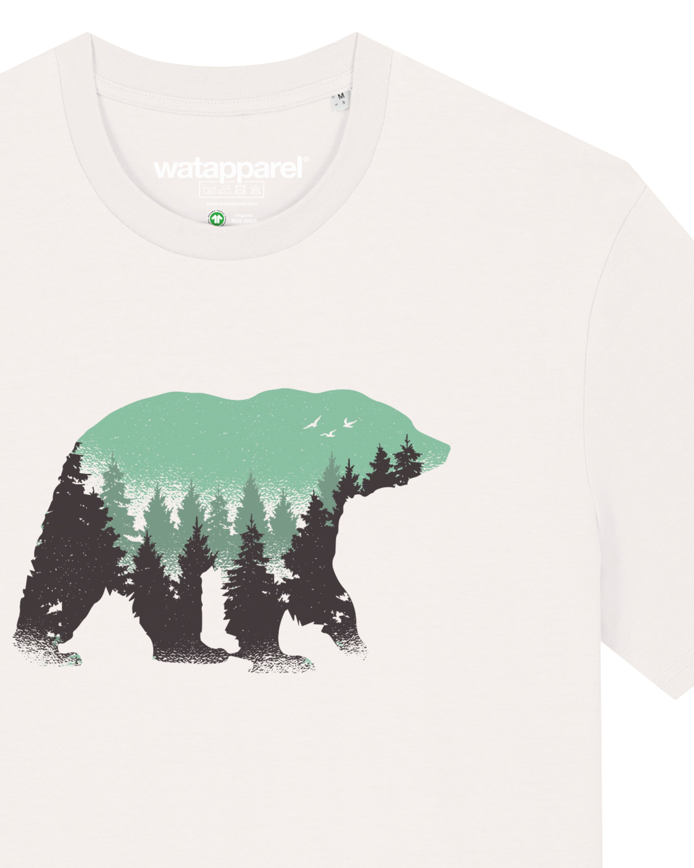 Watapparel Shirt 'Waldbär' in White