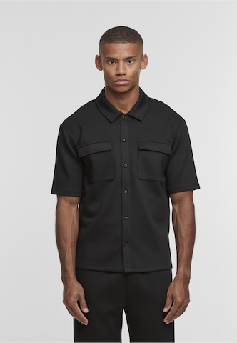 Urban Classics Regular Fit Hemd in Schwarz: Vorderseite