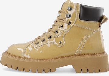 Bottines à lacets Bianco en beige : devant