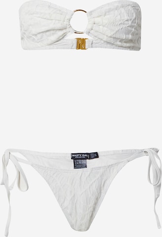 smėlio Nasty Gal Bandeau Bikinis: priekis