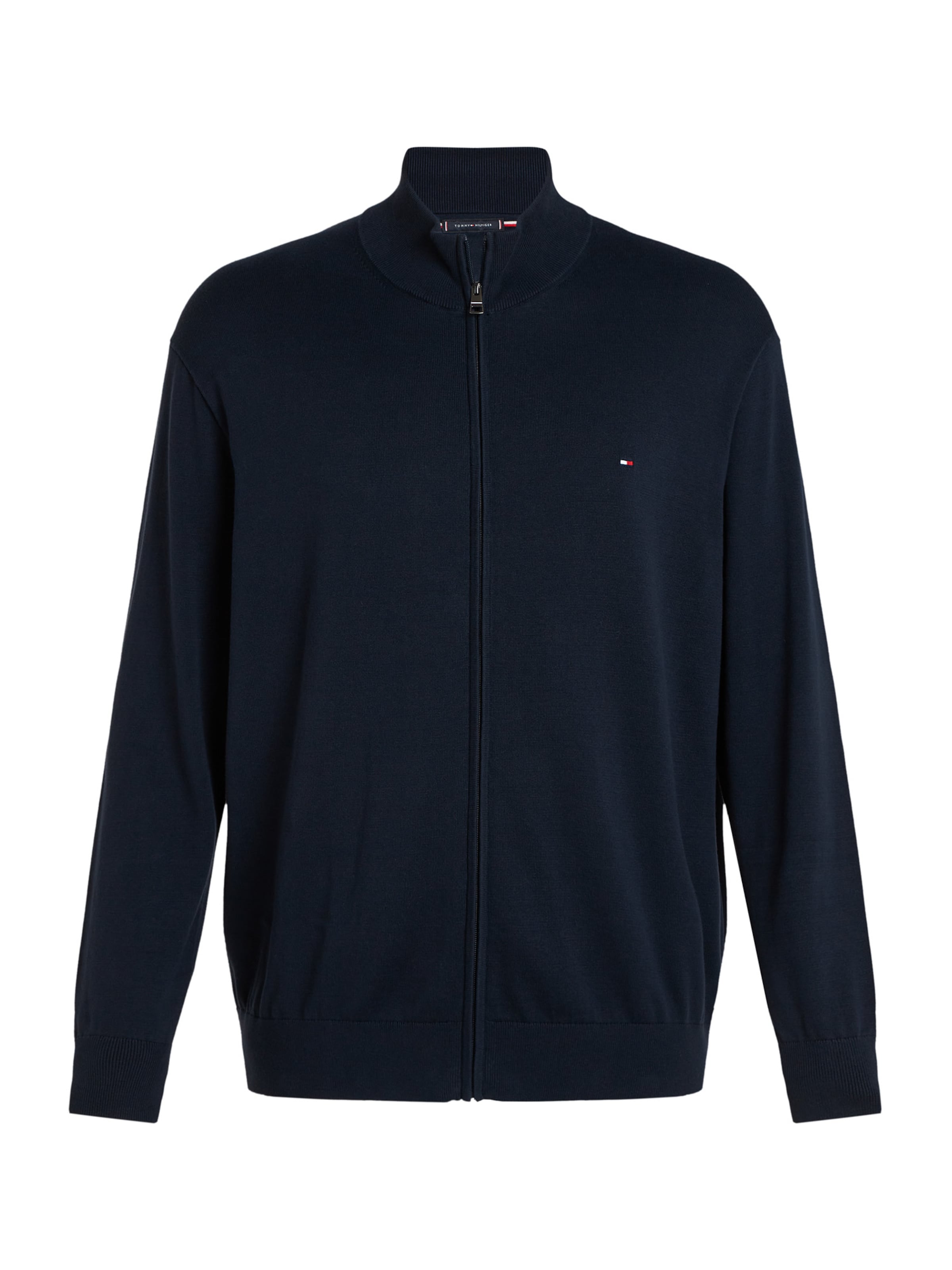 Tommy Hilfiger Big & Tall Плетена жилетка 'ESSENTIAL' в синьо: отпред