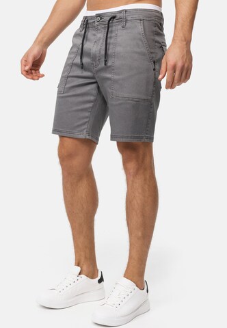 INDICODE JEANS Regular Trousers 'Diago' in Grey