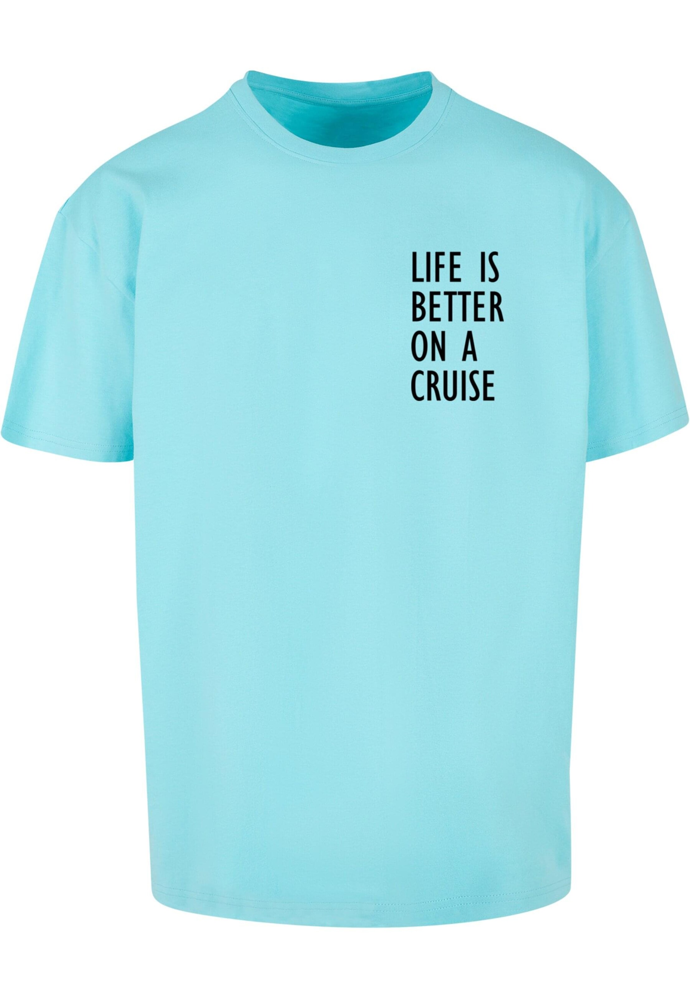 Merchcode Shirt 'Life Is Better' in Blue: front