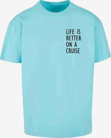 T-Shirt 'Life Is Better' Merchcode en bleu : devant