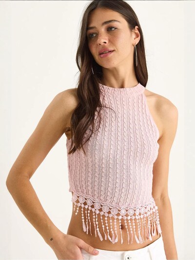 Bianco Lucci Bluse in S-M in puder, Produktansicht