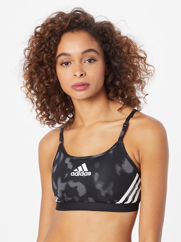 ADIDAS SPORTSWEAR Bustier Sportmelltartók 'Aeroreact Light-Support Hyperglam Printed' - szürke: elől