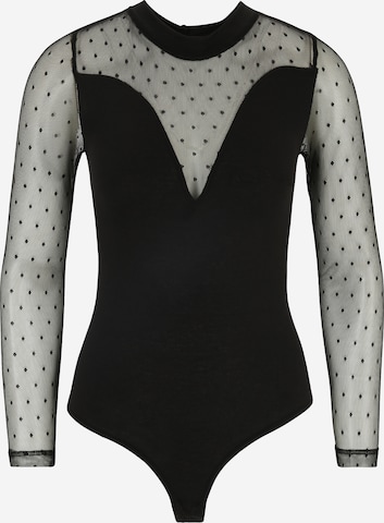 Pieces Petite Shirt Bodysuit 'SECIL' in Black: front
