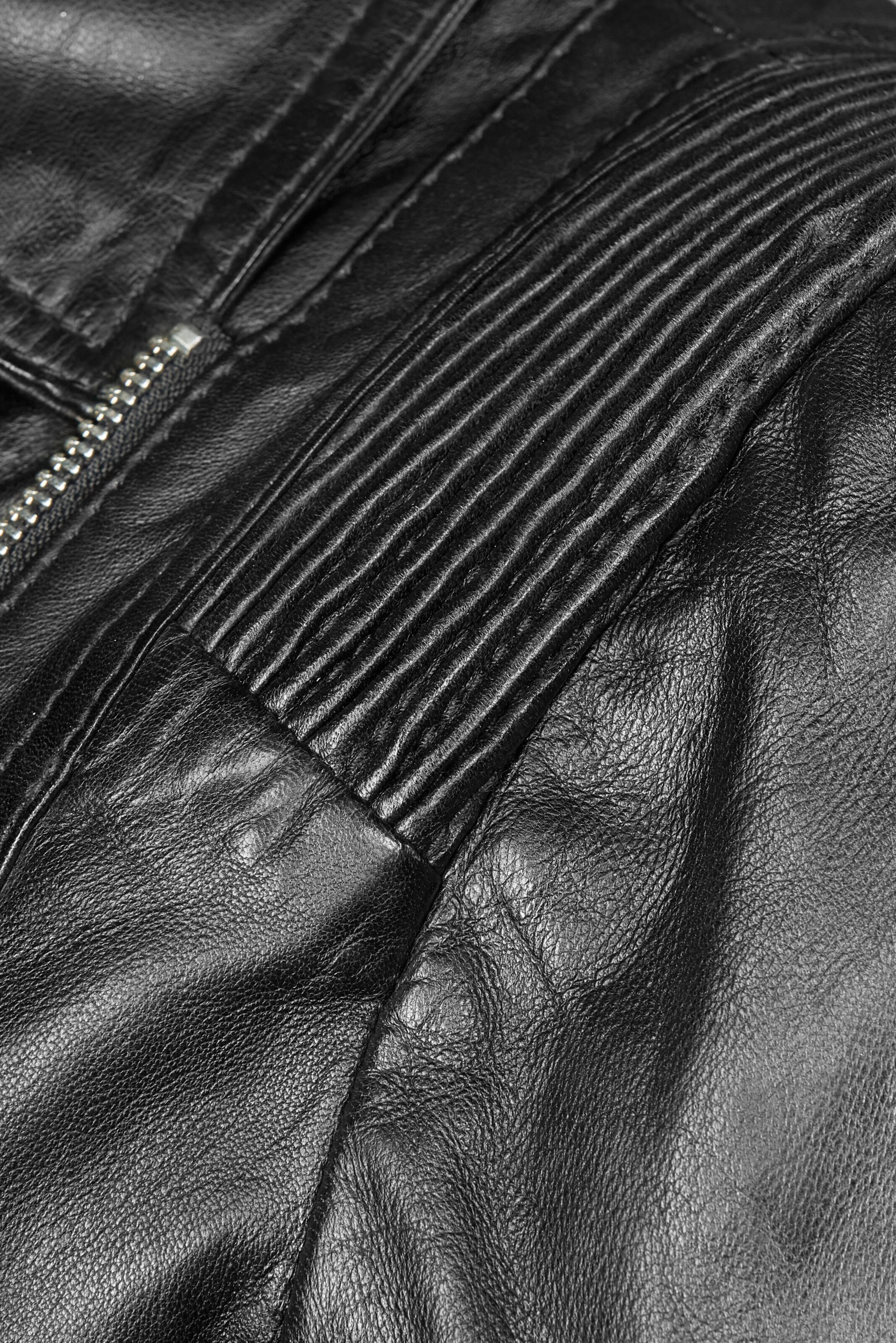Apple of Eden Lederjacke AOE-129 in Schwarz