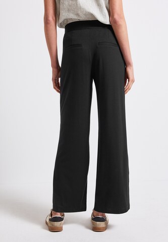 STREET ONE Wide Leg Hose in Schwarz