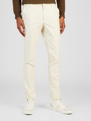 Coupe slim Pantalon chino 'Kaito1' BOSS en beige : devant