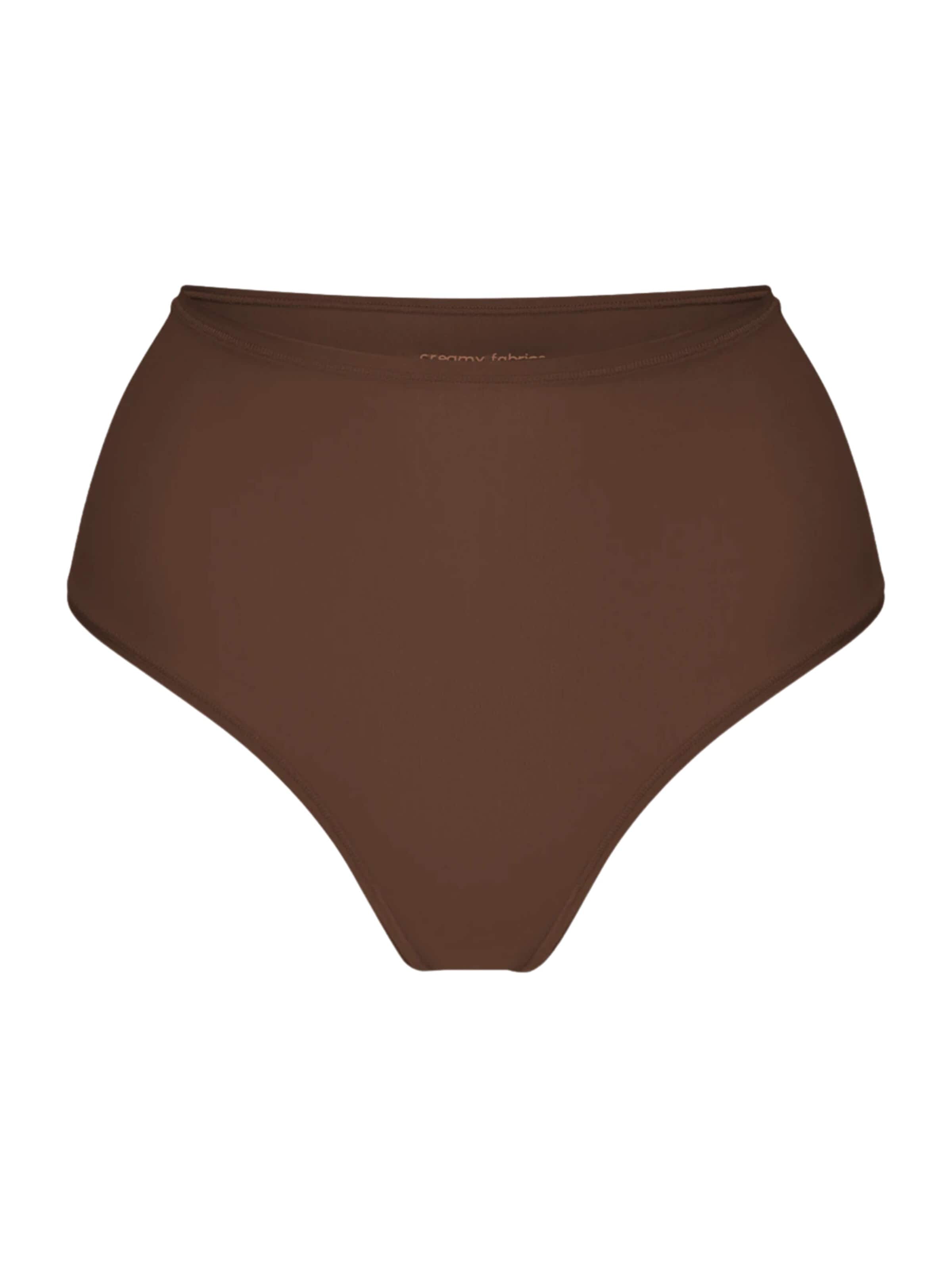 Slip 'Hight-Waist Tanga' cfab (formerly creamy fabrics) en marron : devant