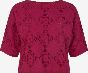 RAFFYA Bluse 'Opal Broderie Anglaise' in Rot: Vorderseite