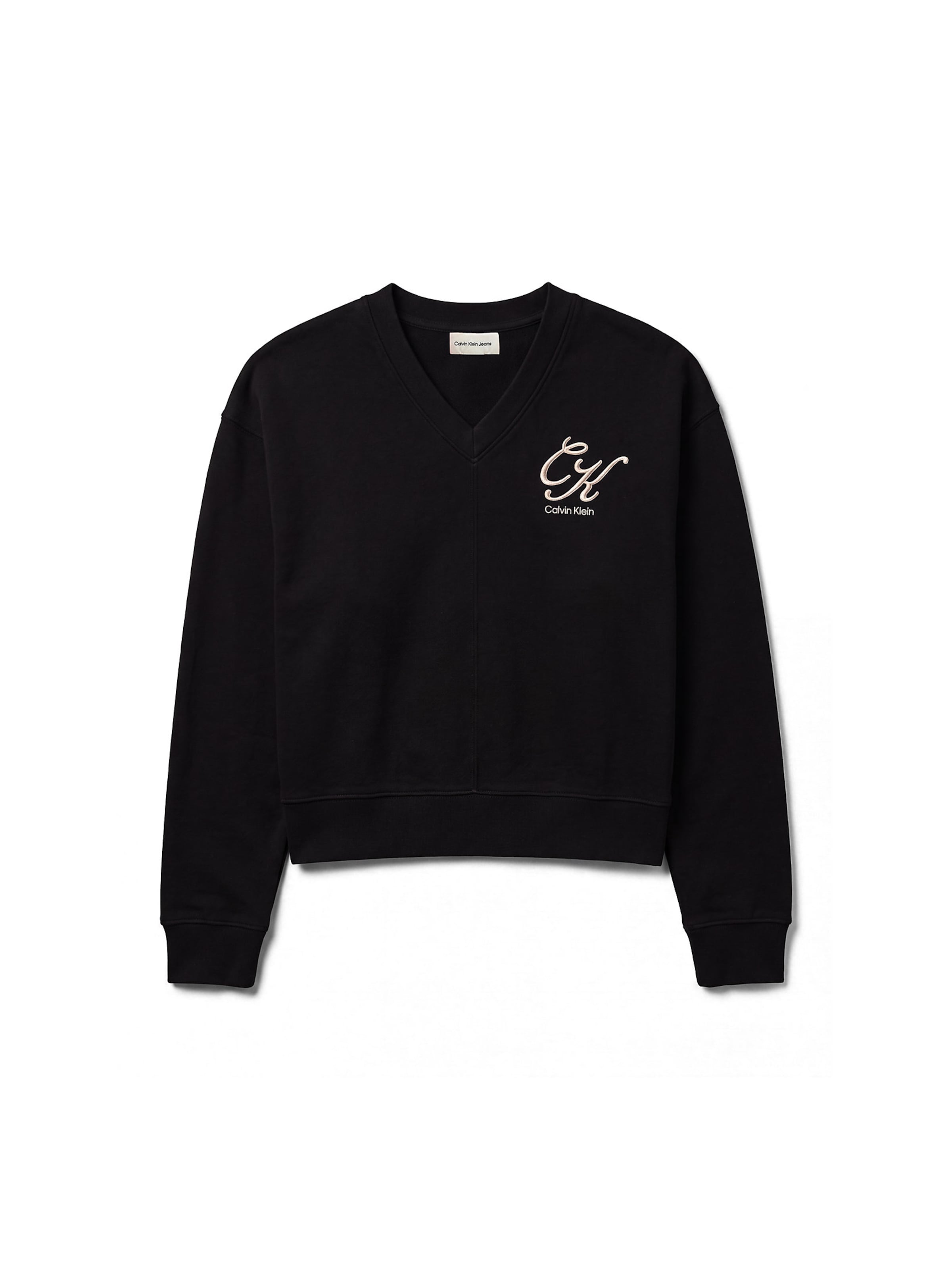 Sweat-shirt Calvin Klein Jeans en noir : devant