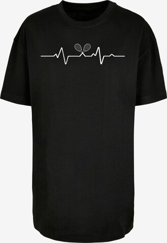 Merchcode Oversized Shirt 'Tennis Beats' in Black: front