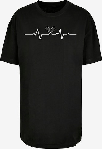 Merchcode Oversized Shirt 'Tennis Beats' in Black: front