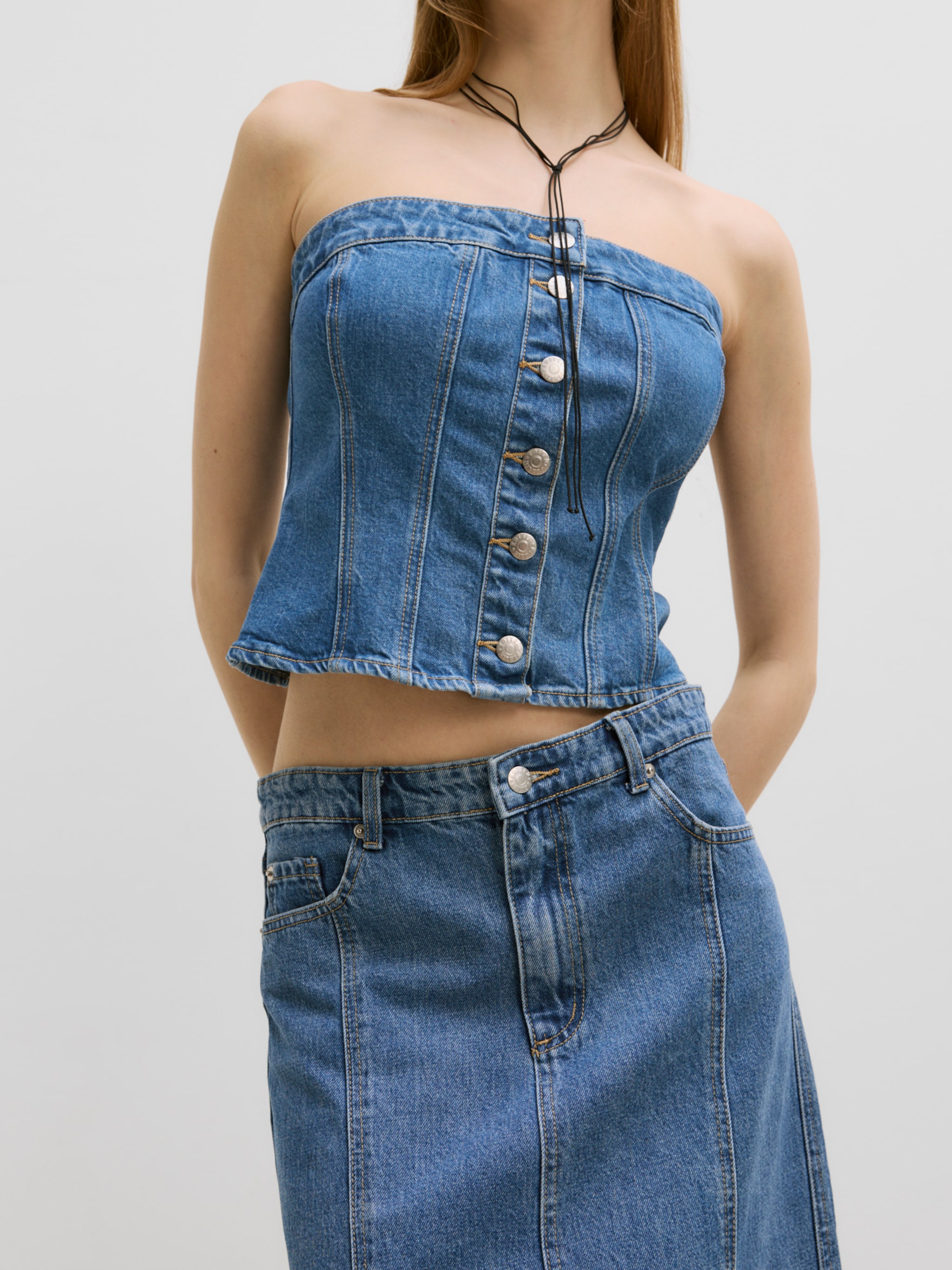 EDITED Produkte Top 'Xyra' blue denim