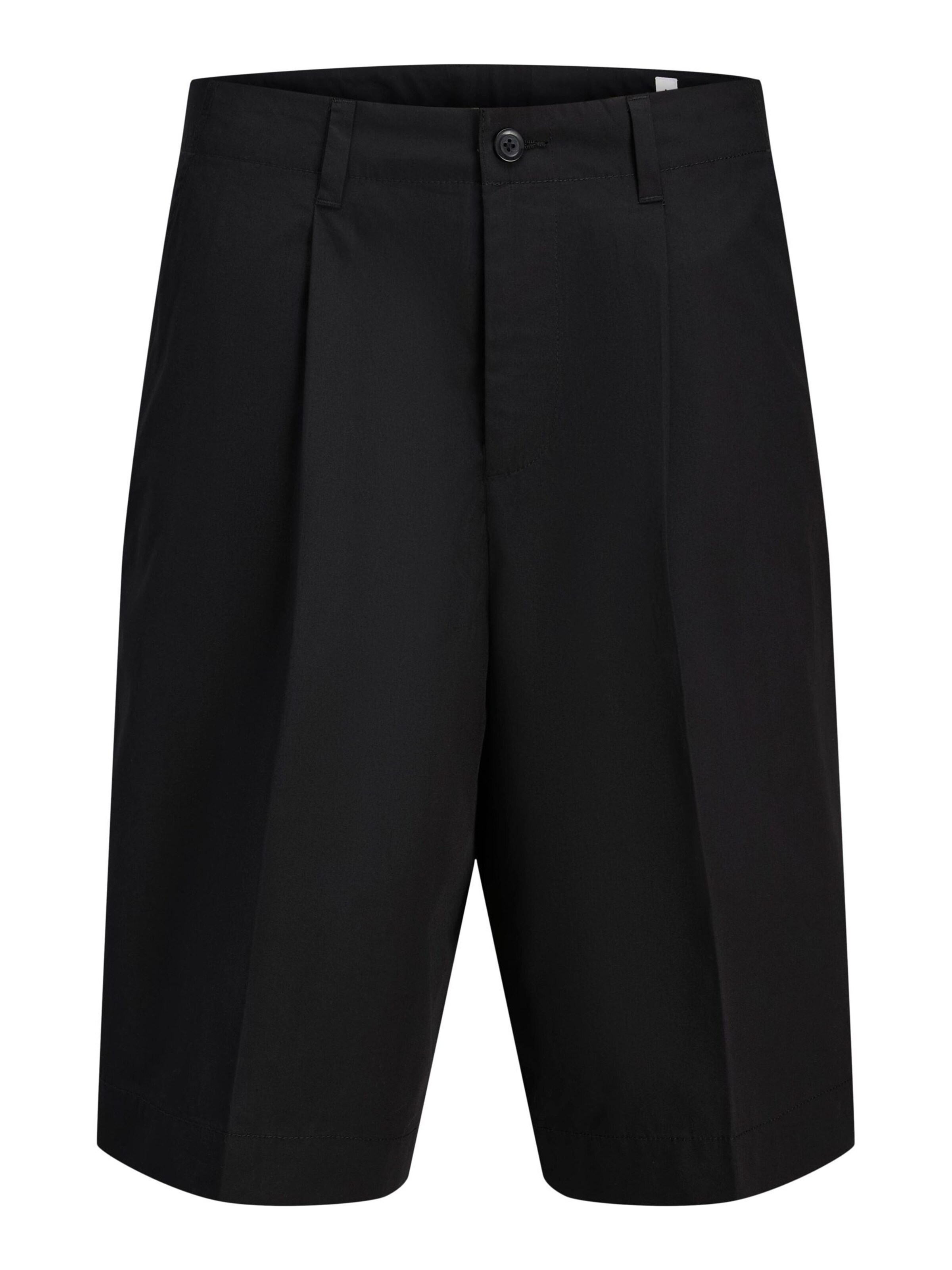 JACK & JONES Loosefit Bukser med lægfolder i sort: forside