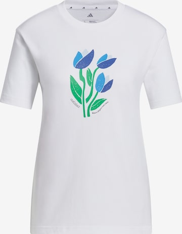 ADIDAS SPORTSWEAR - Camisa funcionais 'Bloom At Your Own Pace' em branco: frente