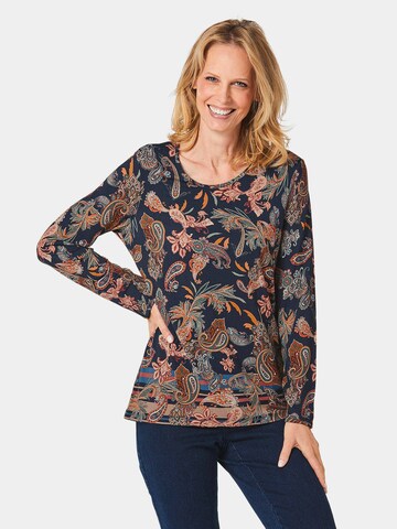 Goldner Shirt in Blau: Vorderseite