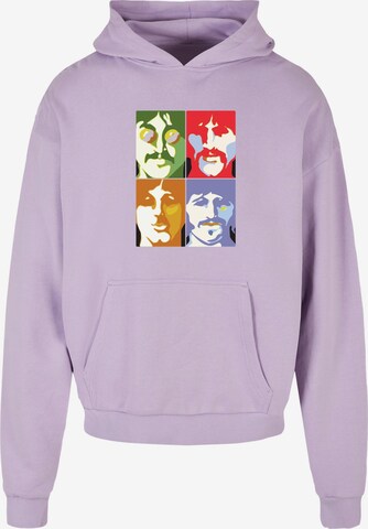 Merchcode Sweatshirt 'Beatles -  Color Heads' in Lila: predná strana