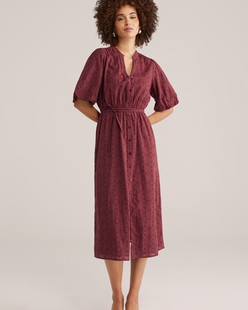 WE Fashion Платье-рубашка в Красный: спереди