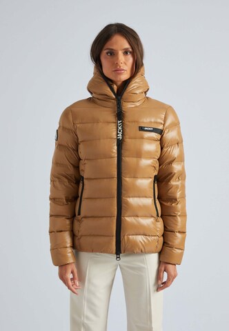 JACK1T Winterjas ' R3D ' in Bruin: voorkant