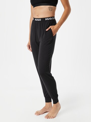 HUGO Панталон пижама в черно: отпред