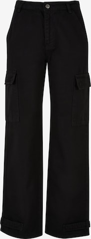 Pantalon cargo DEF en noir : devant