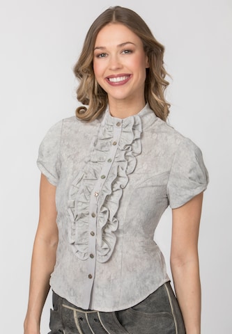 STOCKERPOINT Trachtenbluse 'Melly' in Grau: Vorderseite