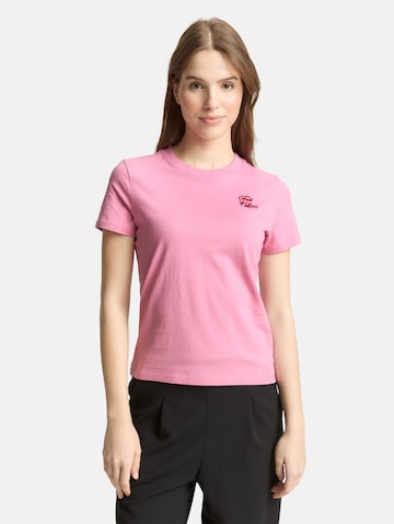 TOM TAILOR DENIM T-Shirt in Pink: Vorderseite