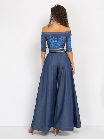 JIORO Wide leg Pants 'ESSENTIALS' in Blue