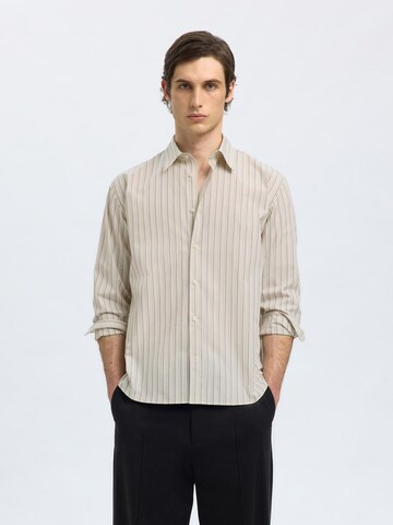 SELECTED Regular Fit Hemd 'SLHBen' in Beige: Vorderseite