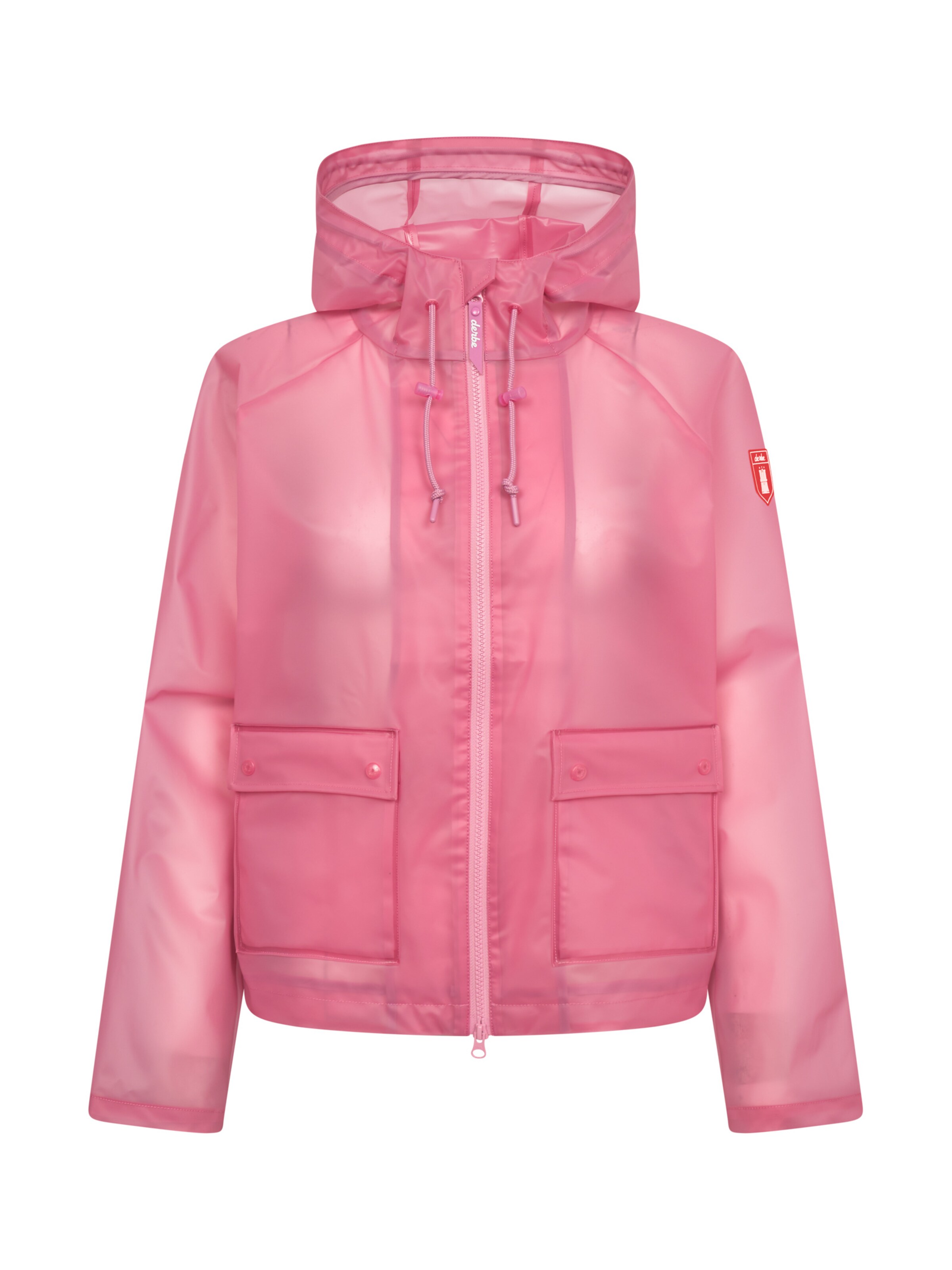 Derbe Regenjacke 'Peutby_Ghost' in Pink: Vorderseite