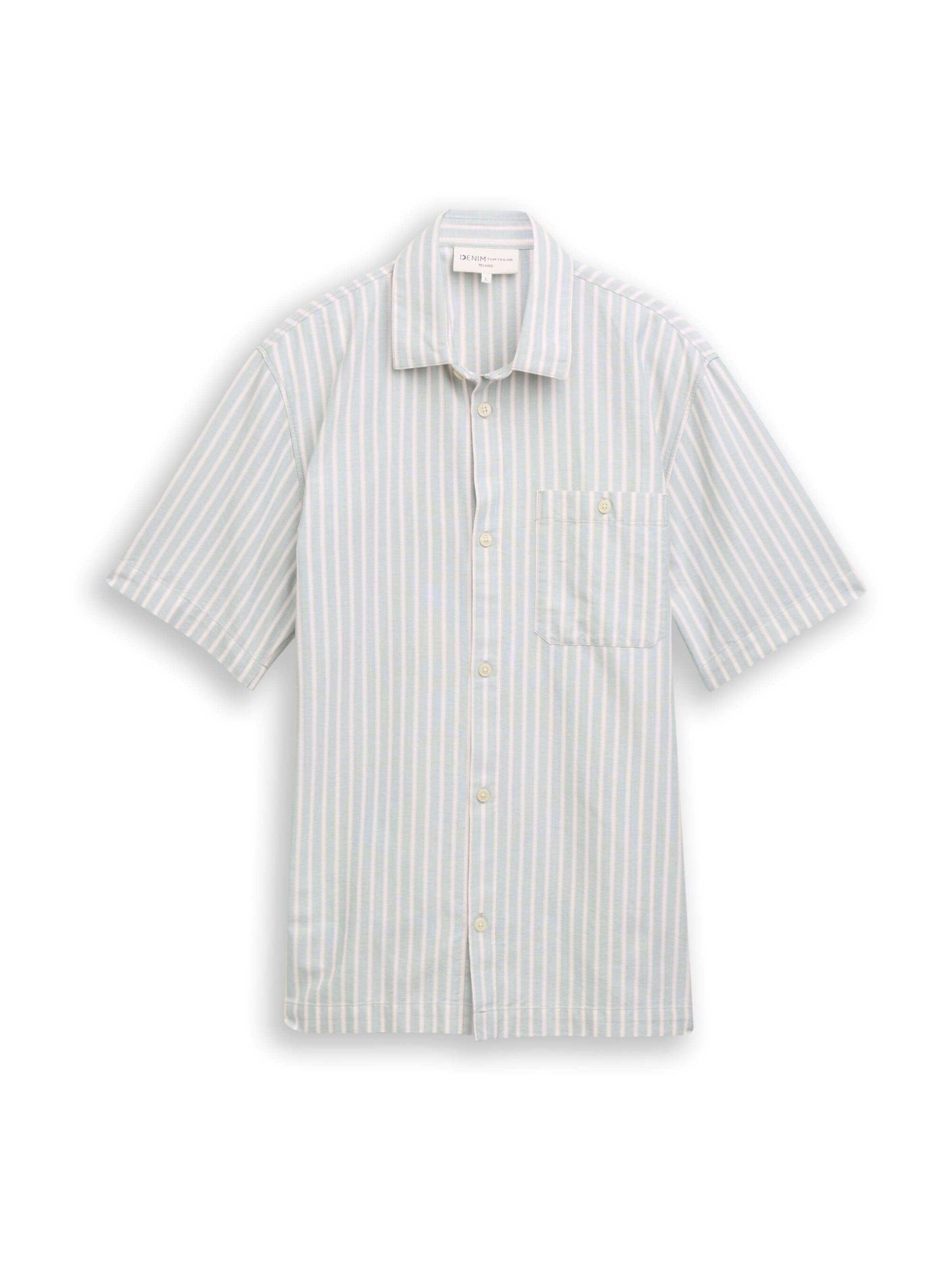 TOM TAILOR DENIM Comfort Fit Hemd in Grün: Vorderseite