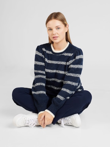 PIECES Curve Pullover 'JADINE' in Blau