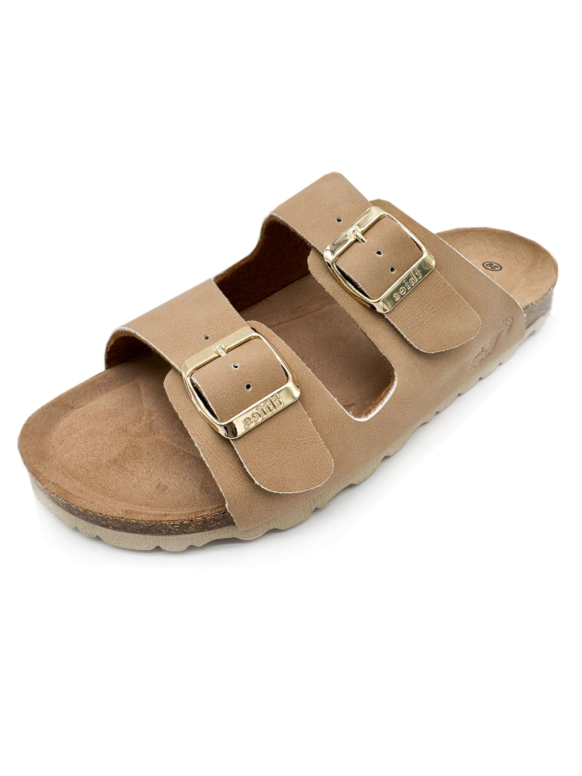 thies Mules 'thies 1856 ® Eco Bio Sandal' in Beige: front