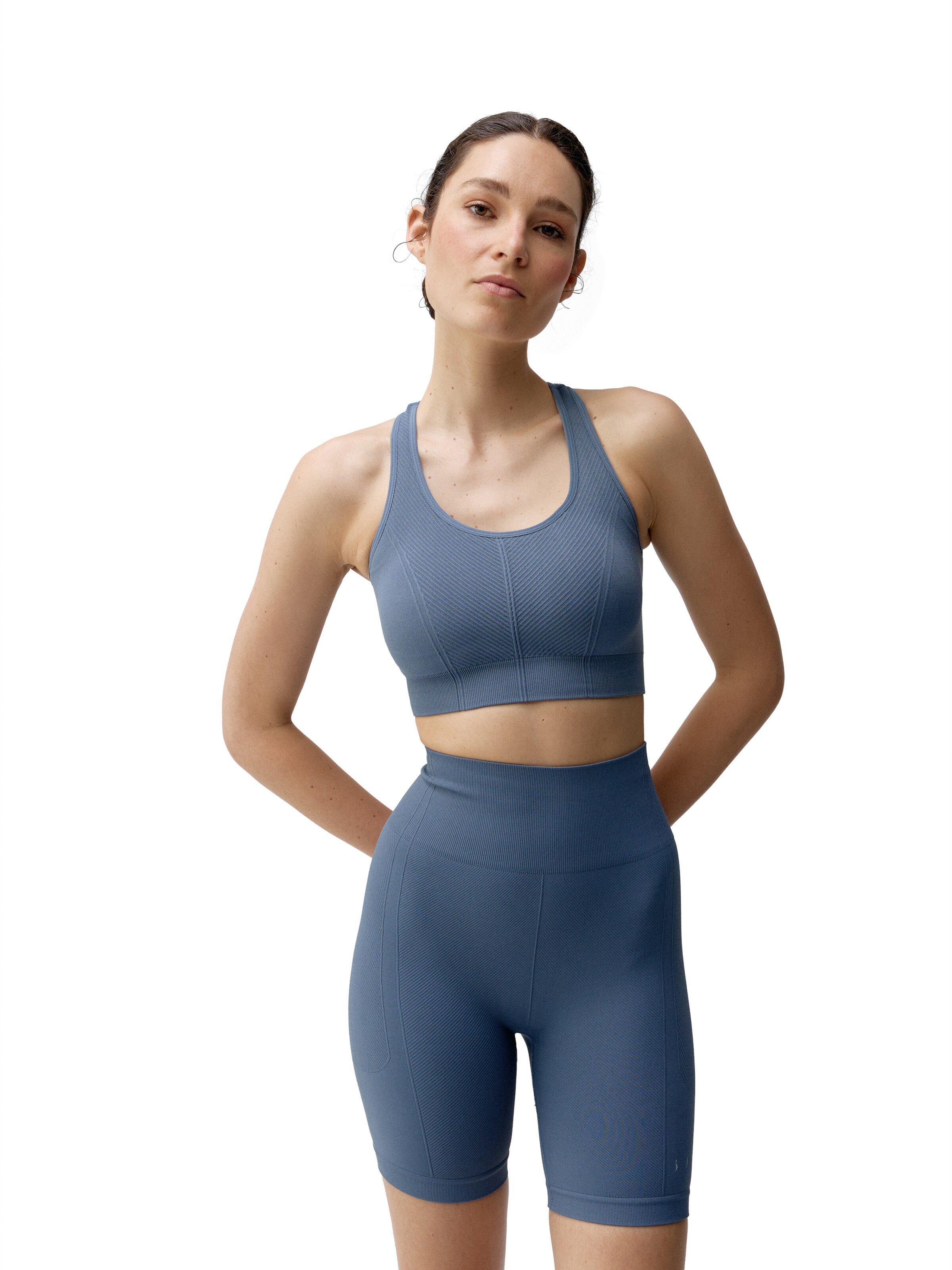 Haut de sport ' Soma ' Born Living Yoga en bleu : devant