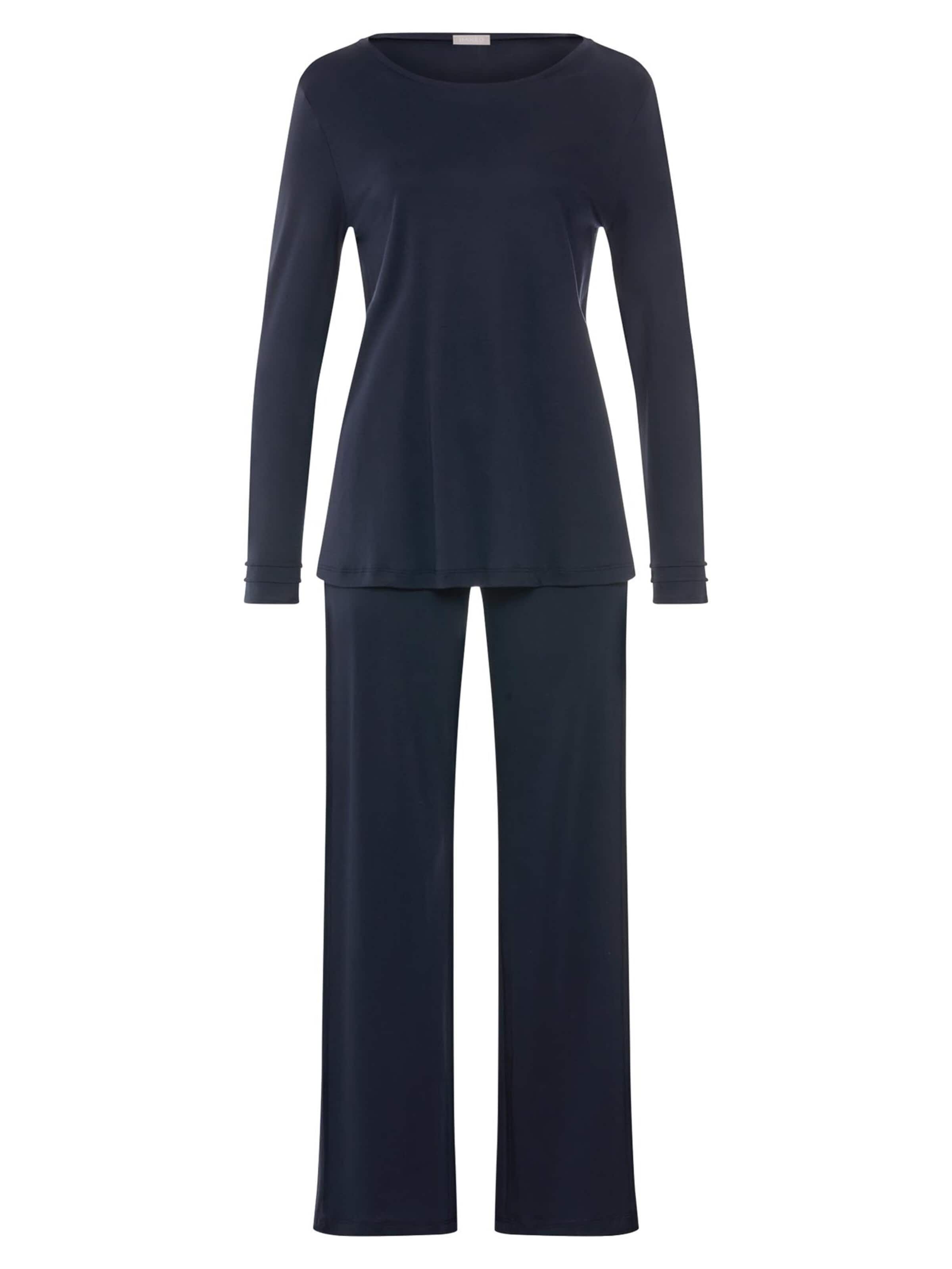 Hanro Pyjama 'Pilar' in Blauw: voorkant